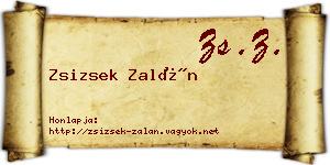 Zsizsek Zalán névjegykártya